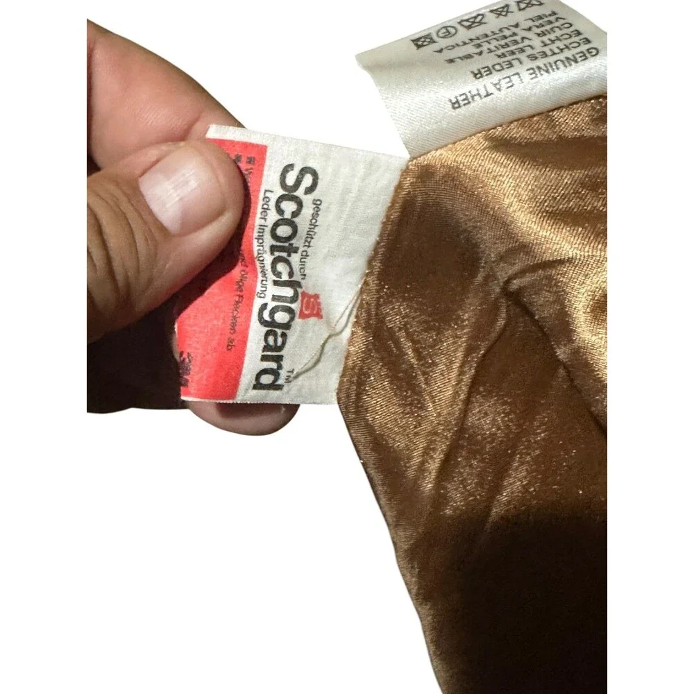 Vintage Giorgio Mobiani Light Tan Brown Genuine Leather Coat Size 48 XL Womens